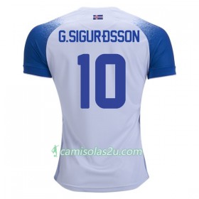 Camisolas de Futebol Islândia G.Sigurdsson 10 Equipamento Alternativa Copa do Mundo 2018 Manga Curta
